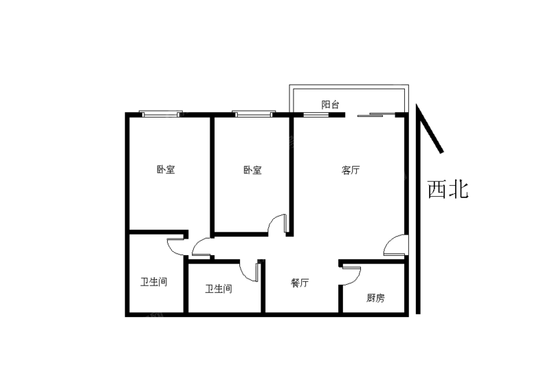 中山华丰花园10区户型照片_华丰花园10区 2室2厅80m²普通装修